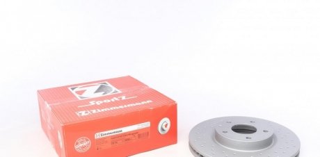 Диск тормозной (передний) Mazda 6 11- (297x28) (с покрытием) (с отверстиямм) (вентилируемый) ZIMMERMANN 370.3050.52 (фото 1)