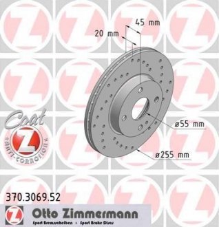 Тормозной диск ZIMMERMANN 370.3069.52 (фото 1)