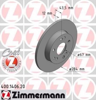 Тормозной диск ZIMMERMANN 400.1406.20 (фото 1)