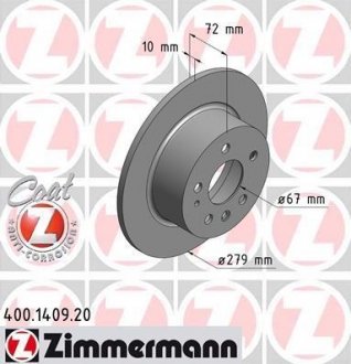 Тормозной диск ZIMMERMANN 400.1409.20 (фото 1)