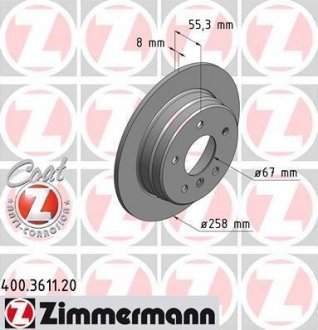 Гальмівний диск ZIMMERMANN 400.3611.20 (фото 1)