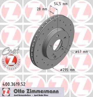 Гальмівний диск ZIMMERMANN 400.3619.52 (фото 1)