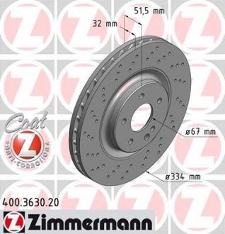Тормозной диск ZIMMERMANN 400.3630.20 (фото 1)