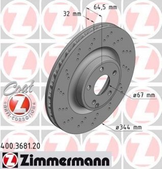 Тормозной диск ZIMMERMANN 400.3681.20