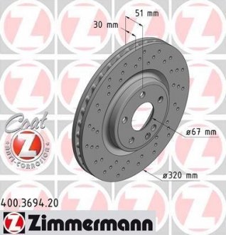 Тормозной диск ZIMMERMANN 400.3694.20 (фото 1)