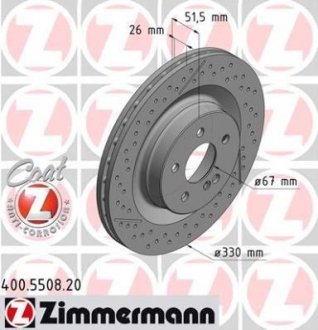 Тормозной диск ZIMMERMANN 400.5508.20 (фото 1)