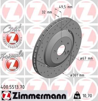 Фото автозапчасти автозапчасть ZIMMERMANN 400551370