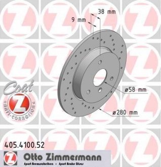 Гальмівний диск ZIMMERMANN 405.4100.52 (фото 1)