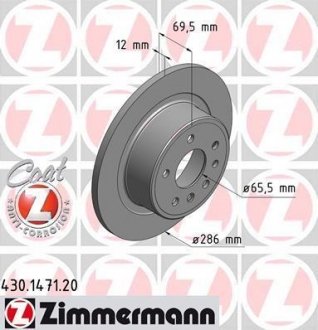 Фото автозапчасти тормозной диск ZIMMERMANN 430.1471.20