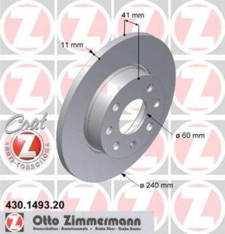 Гальмівний диск ZIMMERMANN 430.1493.20 (фото 1)