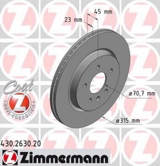 Тормозной диск ZIMMERMANN 430.2630.20 (фото 1)