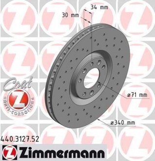 Тормозной диск ZIMMERMANN 440.3127.52 (фото 1)