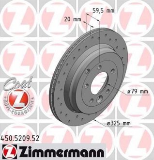 Тормозной диск ZIMMERMANN 450.5209.52 (фото 1)