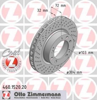 Фото автозапчасти тормозной диск ZIMMERMANN 460.1520.20