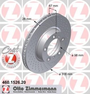 Тормозной диск ZIMMERMANN 460.1526.20 (фото 1)