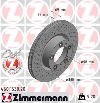 Тормозной диск ZIMMERMANN 460.1530.20