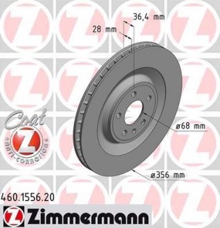 Тормозной диск ZIMMERMANN 460.1556.20 (фото 1)