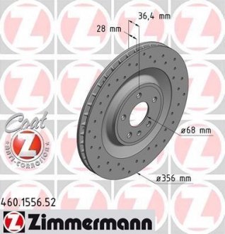 Тормозной диск ZIMMERMANN 460.1556.52 (фото 1)