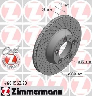 Тормозной диск ZIMMERMANN 460.1563.20