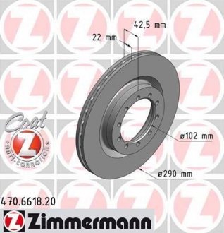 Тормозной диск ZIMMERMANN 470.6618.20 (фото 1)