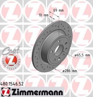 Тормозной диск ZIMMERMANN 480.1546.52 (фото 1)