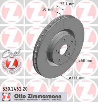 Фото автозапчасти тормозной диск ZIMMERMANN 530.2462.20