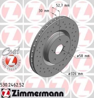 Тормозной диск ZIMMERMANN 530.2462.52 (фото 1)