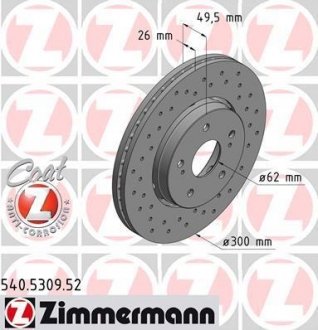 Гальмівний диск ZIMMERMANN 540.5309.52
