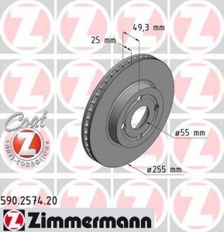 Тормозной диск ZIMMERMANN 590.2574.20 (фото 1)