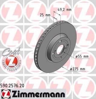 Тормозной диск ZIMMERMANN 590.2576.20 (фото 1)