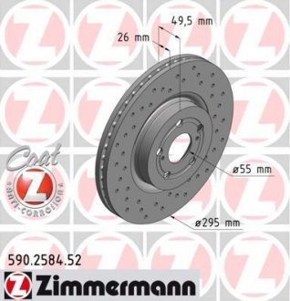 Гальмівний диск ZIMMERMANN 590.2584.52 (фото 1)