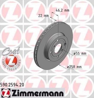 Гальмівний диск ZIMMERMANN 590259420 (фото 1)