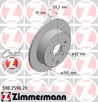 Тормозной диск ZIMMERMANN 590.2596.20