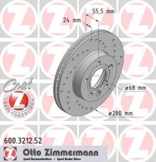 Гальмівний диск ZIMMERMANN 600.3212.52
