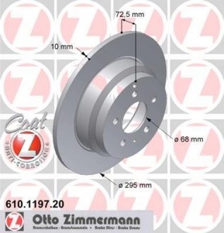 Тормозной диск ZIMMERMANN 610.1197.20 (фото 1)