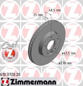 Тормозной диск ZIMMERMANN 610.3720.20