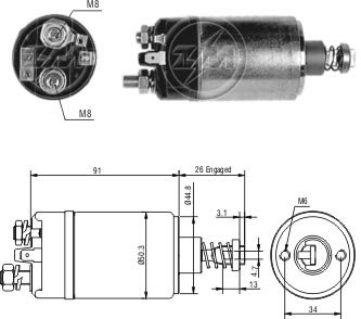 Фото автозапчастини реле втягуюче стартера ZM 527