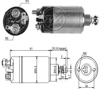 Фото автозапчастини реле втягуюче стартера ZM 626