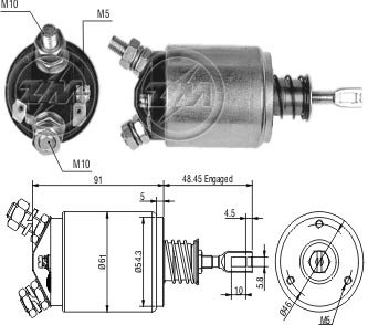 Фото автозапчастини реле втягуюче стартера ZM 633 (фото 1)